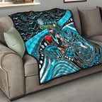 Merry Christmas AFL Power Quilt Aboriginal Santa Football Mascot