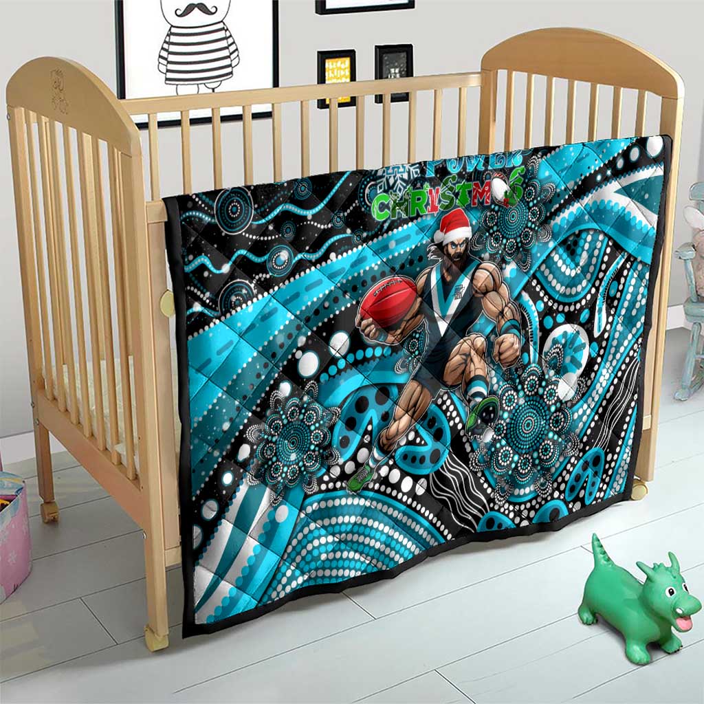 Merry Christmas AFL Power Quilt Aboriginal Santa Football Mascot