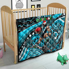 Merry Christmas AFL Power Quilt Aboriginal Santa Football Mascot