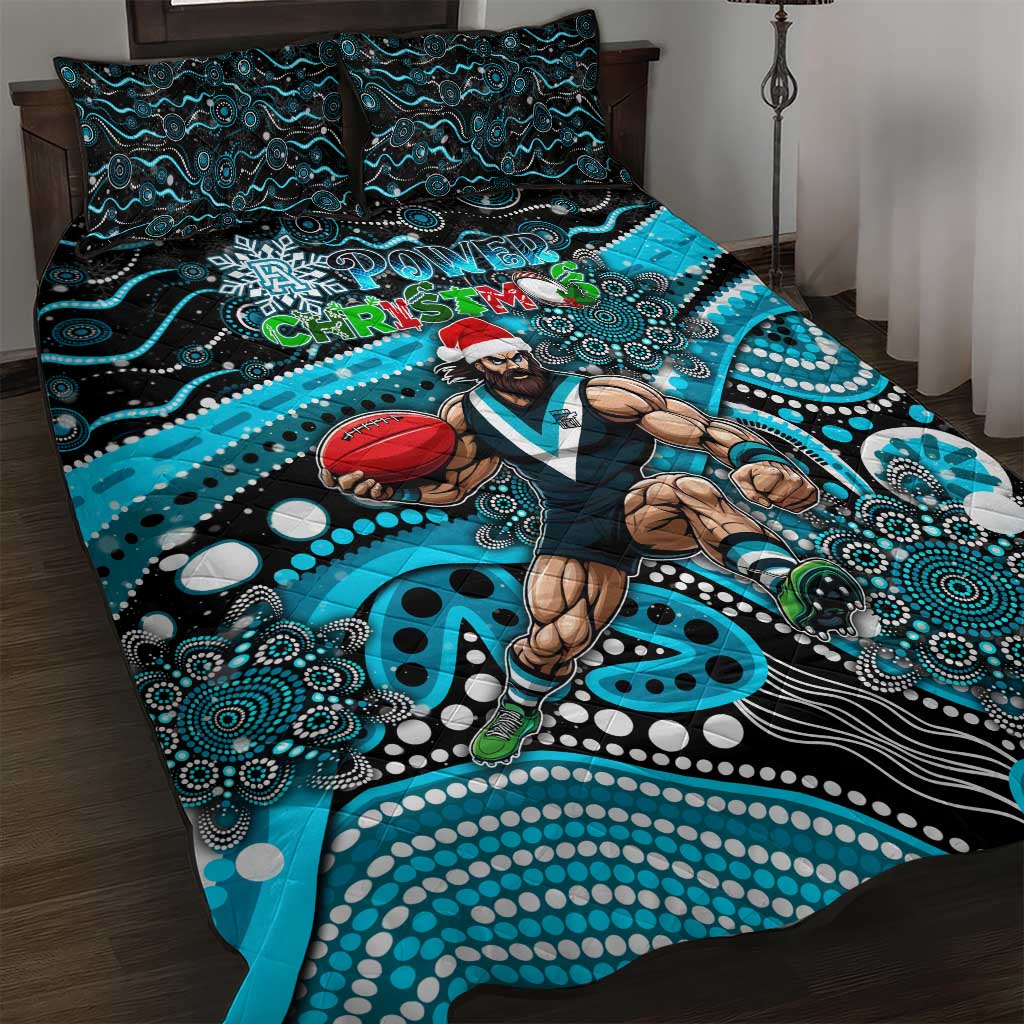 Merry Christmas AFL Power Quilt Bed Set Aboriginal Santa Football Mascot