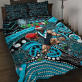 Merry Christmas AFL Power Quilt Bed Set Aboriginal Santa Football Mascot