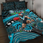 Merry Christmas AFL Power Quilt Bed Set Aboriginal Santa Football Mascot