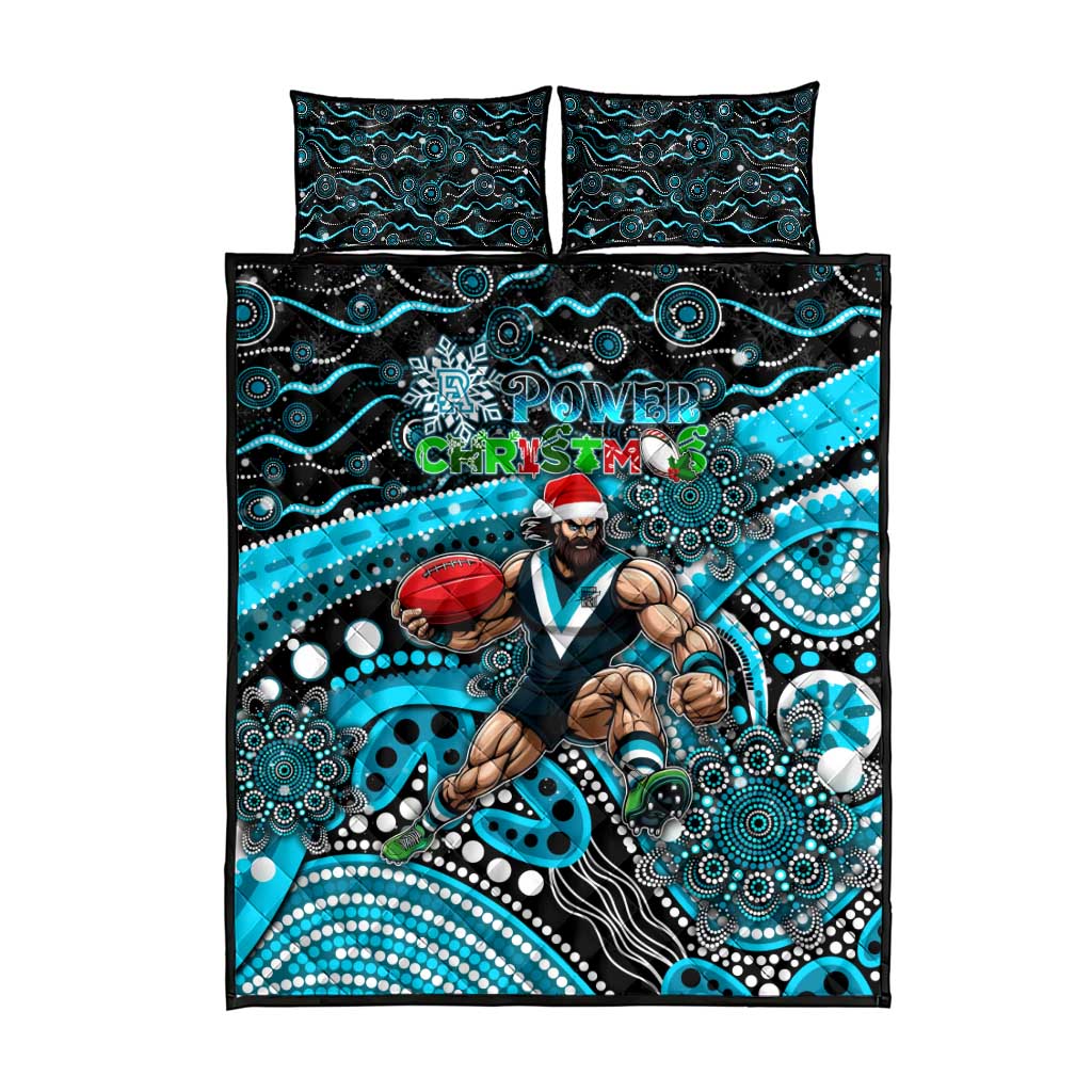 Merry Christmas AFL Power Quilt Bed Set Aboriginal Santa Football Mascot