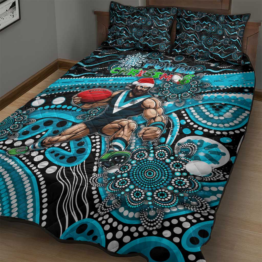 Merry Christmas AFL Power Quilt Bed Set Aboriginal Santa Football Mascot