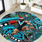 Merry Christmas AFL Power Round Carpet Aboriginal Santa Football Mascot