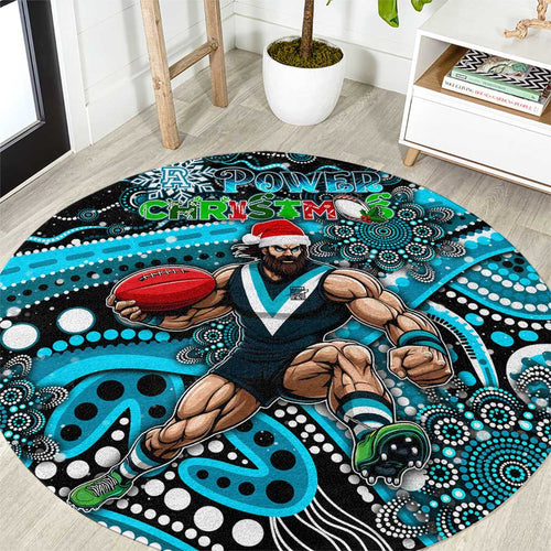 Merry Christmas AFL Power Round Carpet Aboriginal Santa Football Mascot