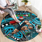 Merry Christmas AFL Power Round Carpet Aboriginal Santa Football Mascot