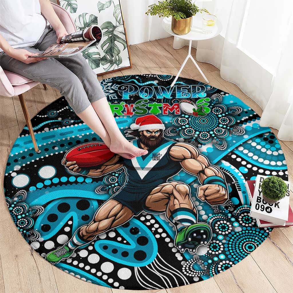 Merry Christmas AFL Power Round Carpet Aboriginal Santa Football Mascot