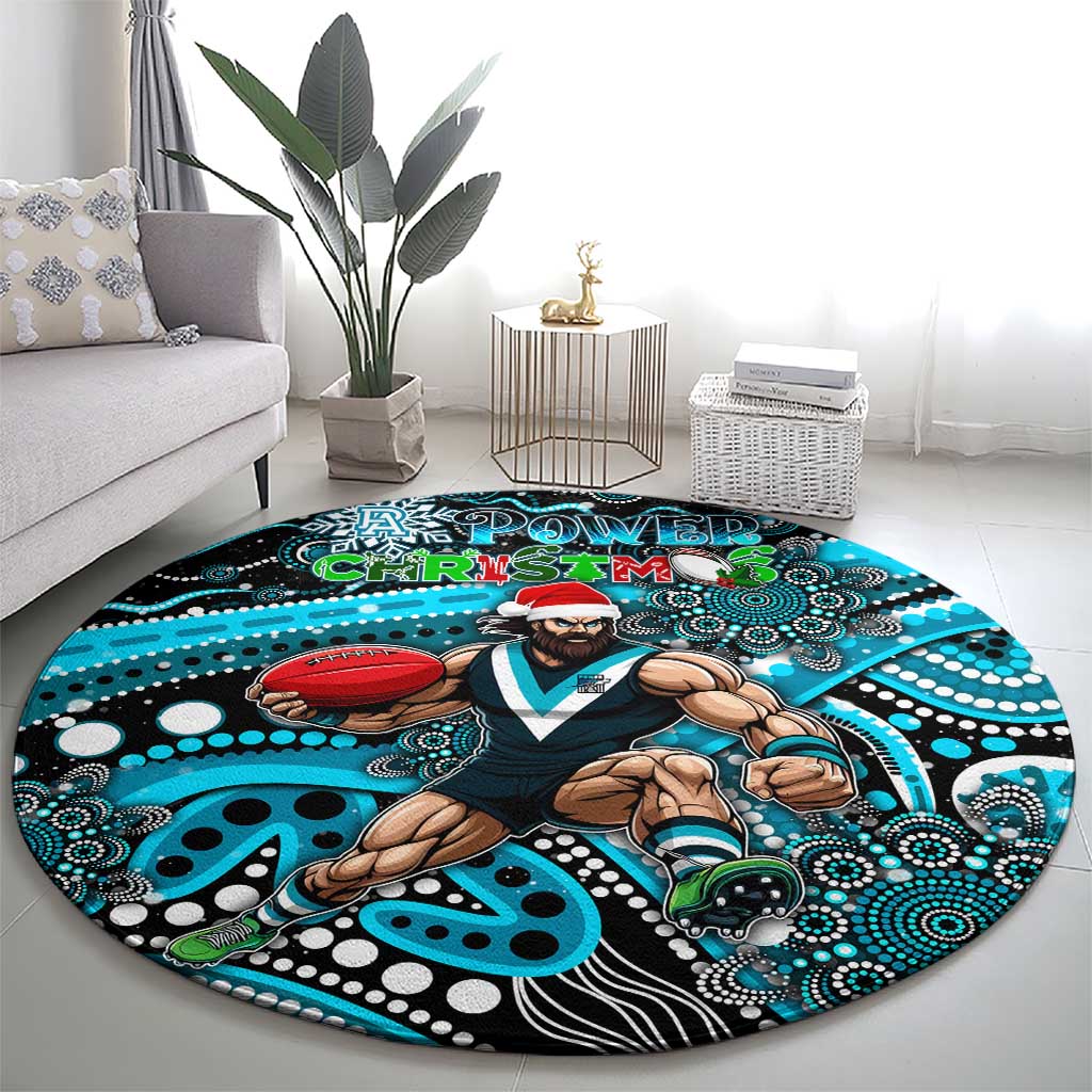 Merry Christmas AFL Power Round Carpet Aboriginal Santa Football Mascot