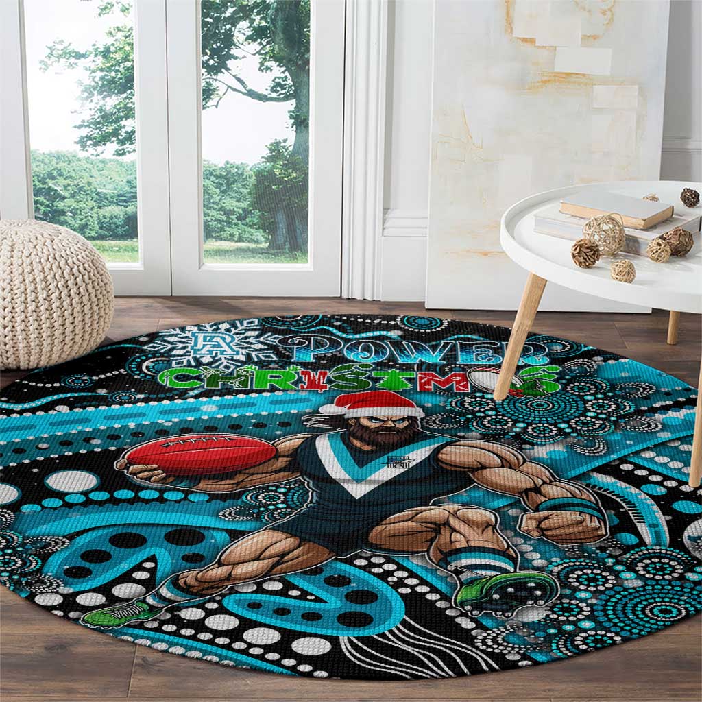 Merry Christmas AFL Power Round Carpet Aboriginal Santa Football Mascot