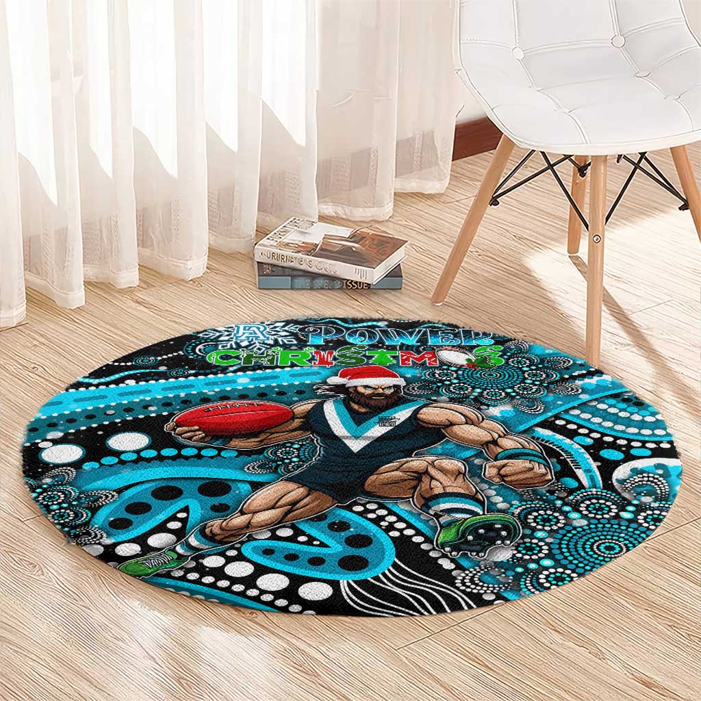Merry Christmas AFL Power Round Carpet Aboriginal Santa Football Mascot