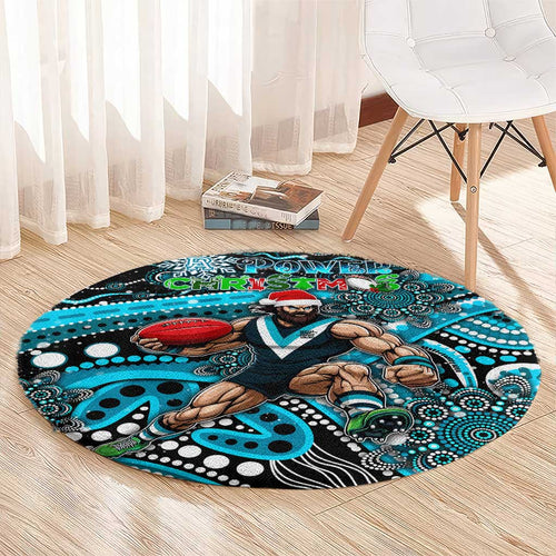 Merry Christmas AFL Power Round Carpet Aboriginal Santa Football Mascot