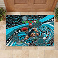 Merry Christmas AFL Power Rubber Doormat Aboriginal Santa Football Mascot