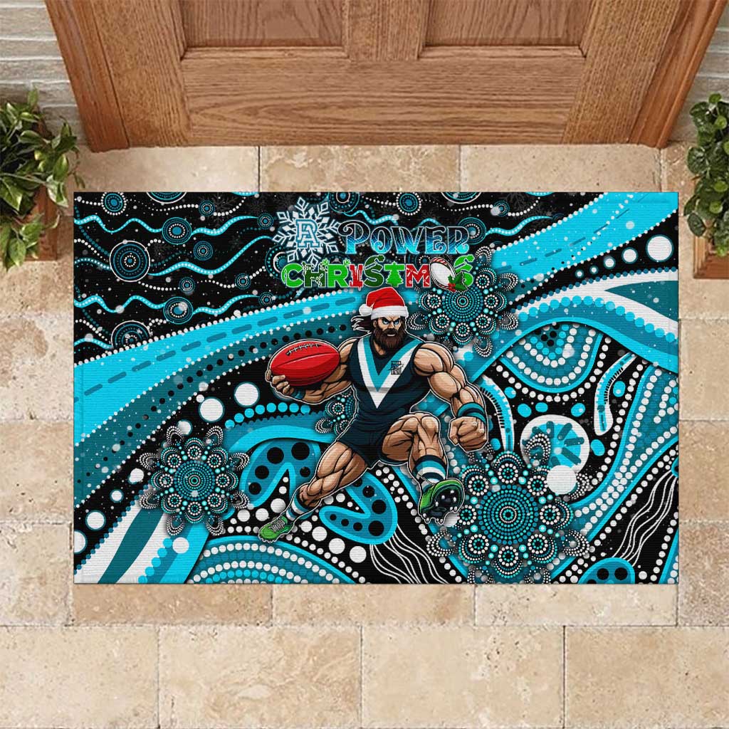 Merry Christmas AFL Power Rubber Doormat Aboriginal Santa Football Mascot
