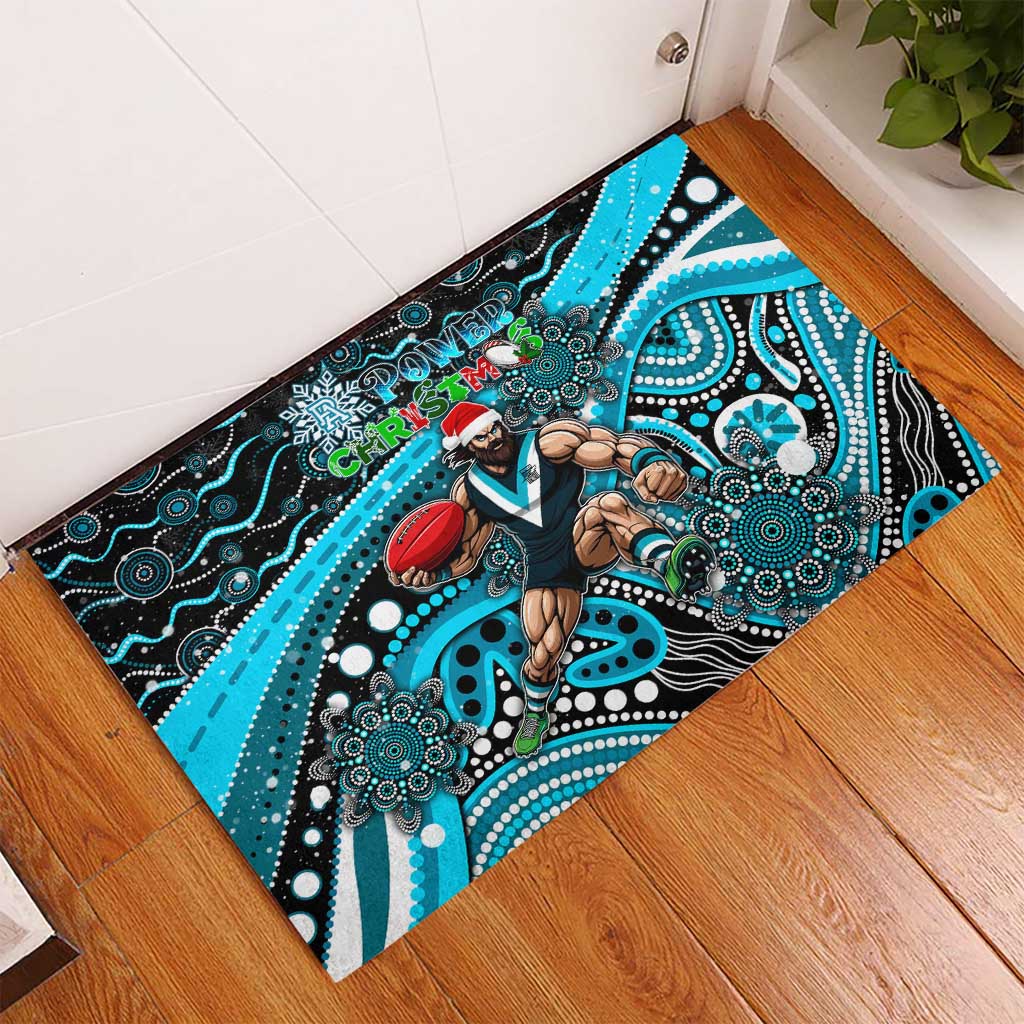Merry Christmas AFL Power Rubber Doormat Aboriginal Santa Football Mascot