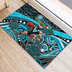 Merry Christmas AFL Power Rubber Doormat Aboriginal Santa Football Mascot