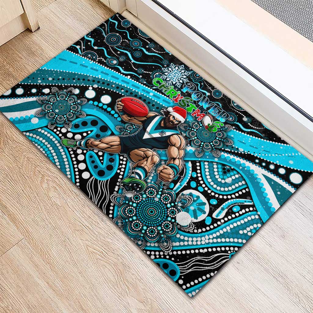 Merry Christmas AFL Power Rubber Doormat Aboriginal Santa Football Mascot