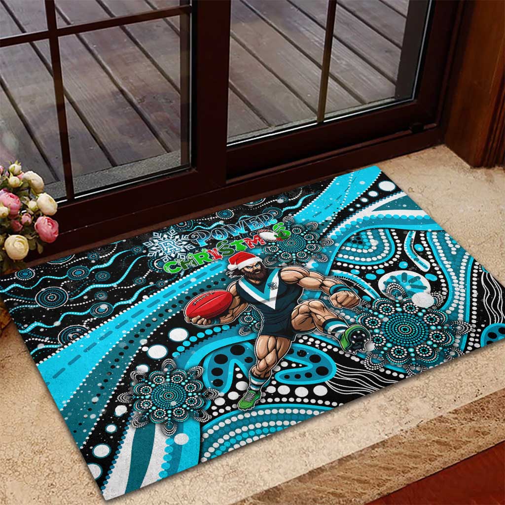 Merry Christmas AFL Power Rubber Doormat Aboriginal Santa Football Mascot