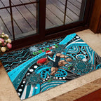 Merry Christmas AFL Power Rubber Doormat Aboriginal Santa Football Mascot