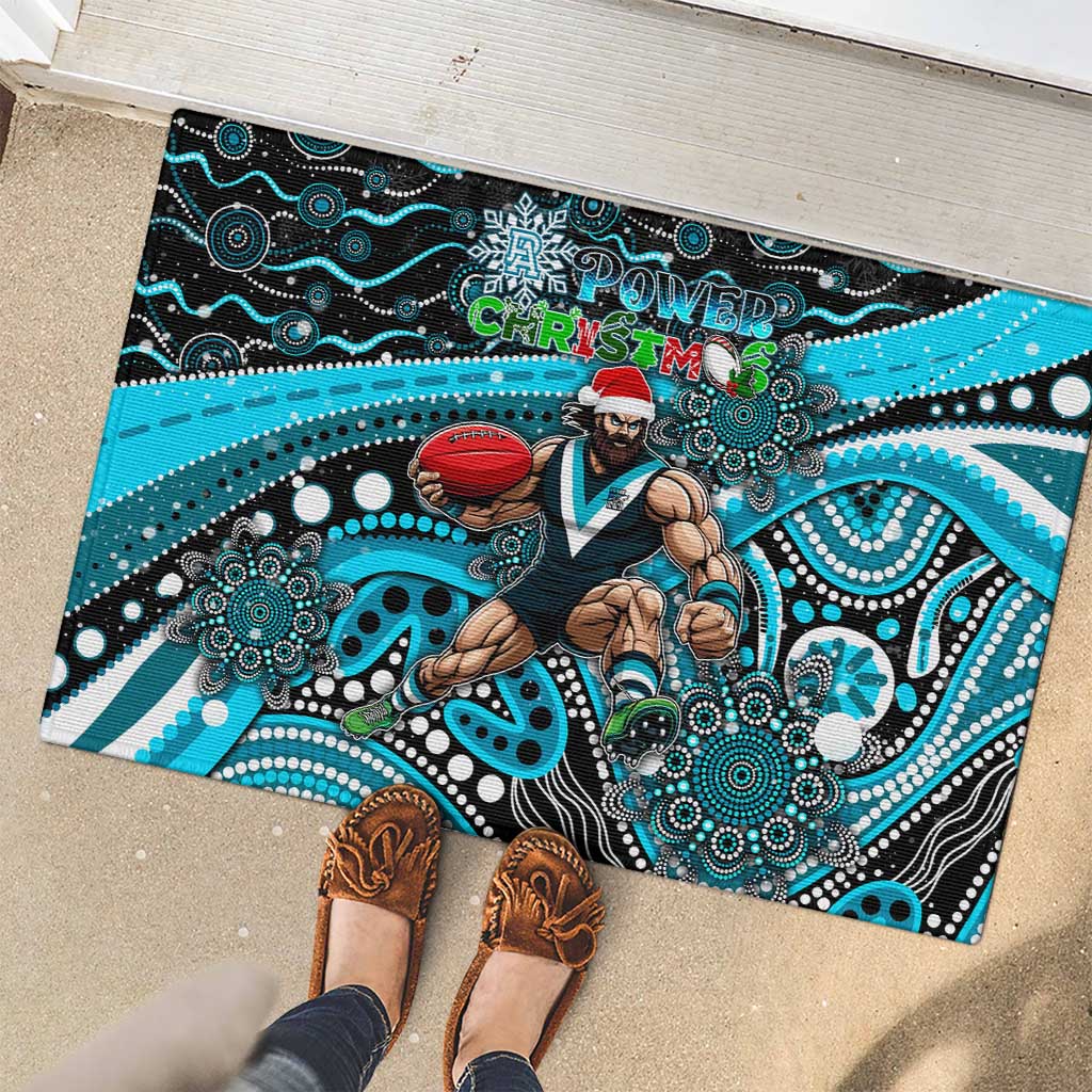 Merry Christmas AFL Power Rubber Doormat Aboriginal Santa Football Mascot