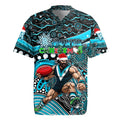 Merry Christmas AFL Power Rugby Jersey Aboriginal Santa Football Mascot