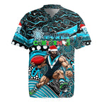 Merry Christmas AFL Power Rugby Jersey Aboriginal Santa Football Mascot
