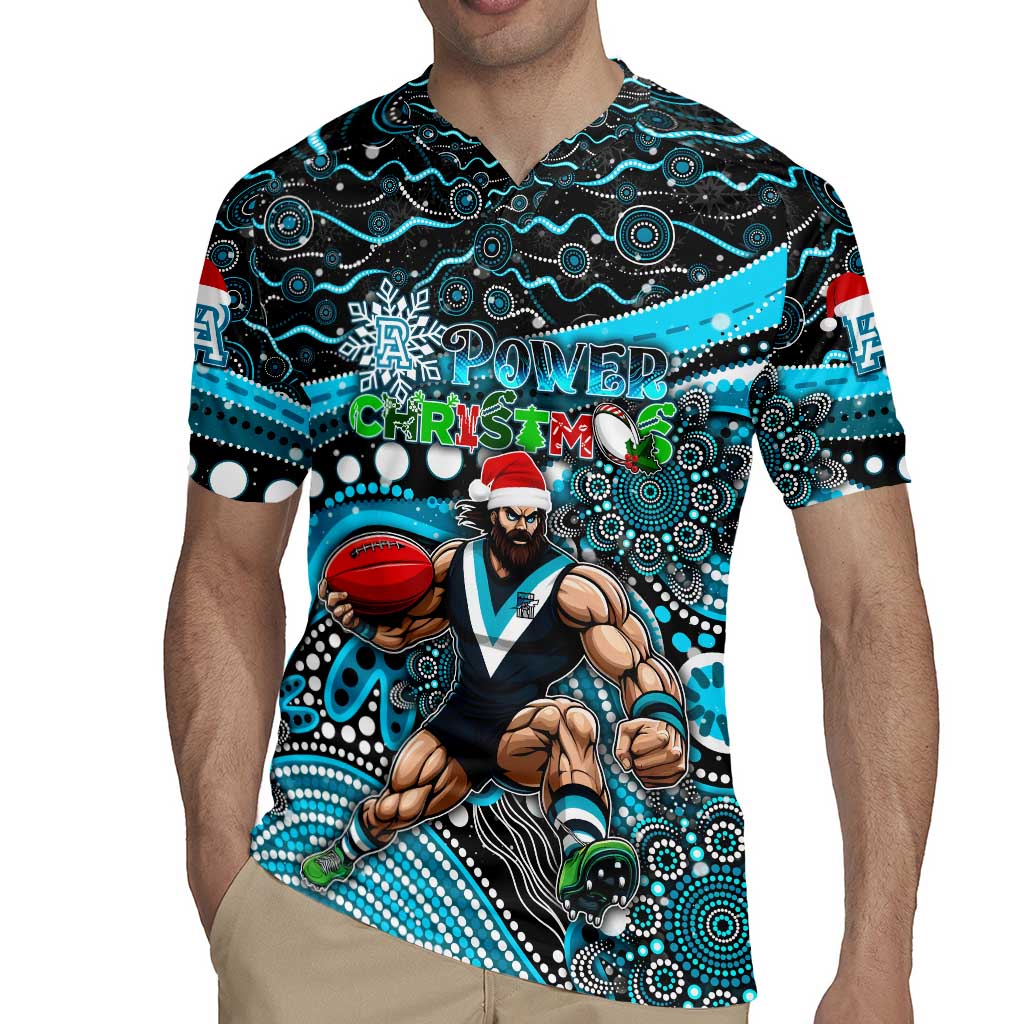 Merry Christmas AFL Power Rugby Jersey Aboriginal Santa Football Mascot