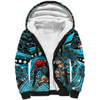 Merry Christmas AFL Power Sherpa Hoodie Aboriginal Santa Football Mascot