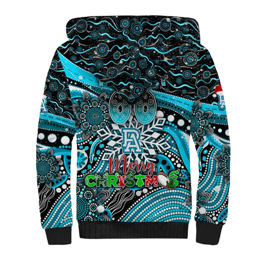 Merry Christmas AFL Power Sherpa Hoodie Aboriginal Santa Football Mascot