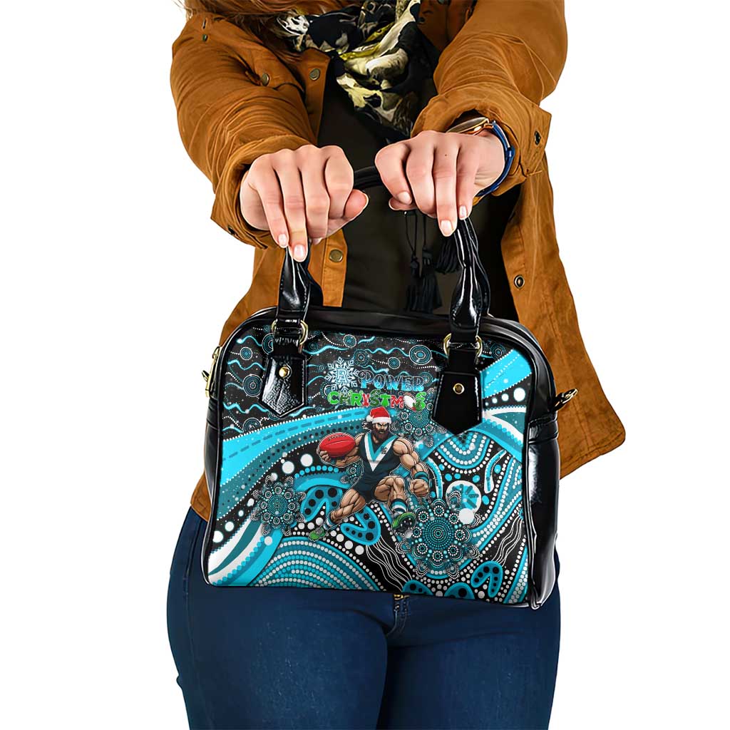 Merry Christmas AFL Power Shoulder Handbag Aboriginal Santa Football Mascot