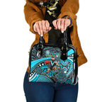 Merry Christmas AFL Power Shoulder Handbag Aboriginal Santa Football Mascot