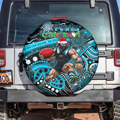 Merry Christmas AFL Power Spare Tire Cover Aboriginal Santa Football Mascot