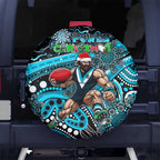 Merry Christmas AFL Power Spare Tire Cover Aboriginal Santa Football Mascot