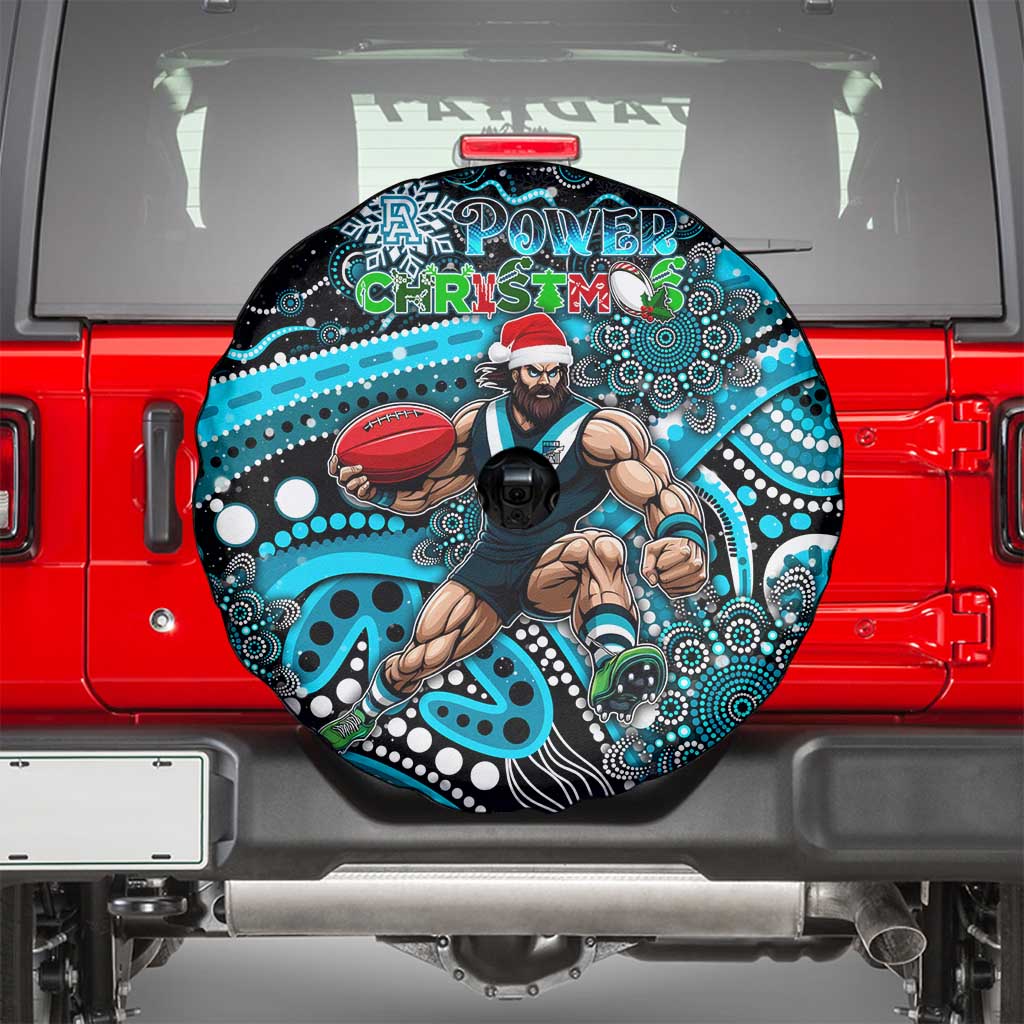 Merry Christmas AFL Power Spare Tire Cover Aboriginal Santa Football Mascot
