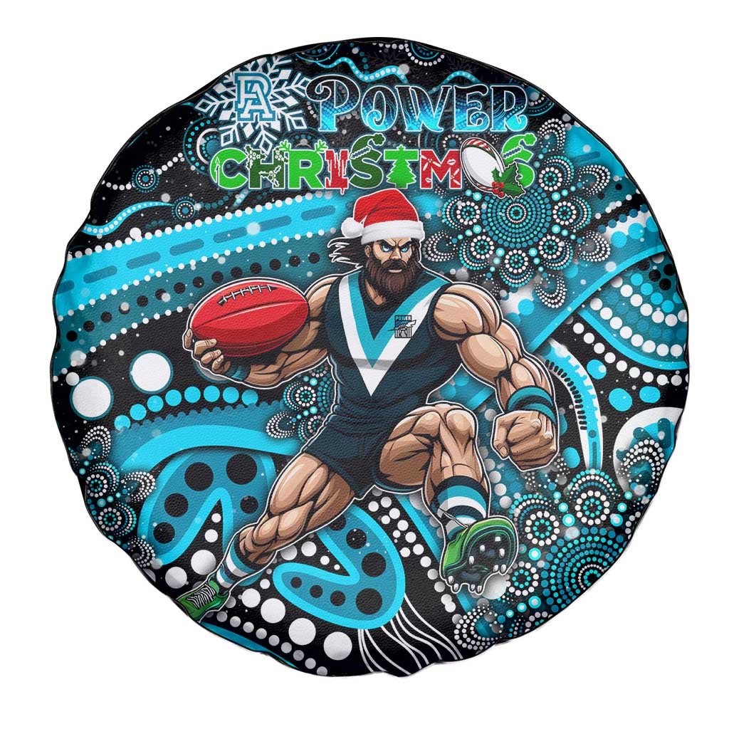 Merry Christmas AFL Power Spare Tire Cover Aboriginal Santa Football Mascot
