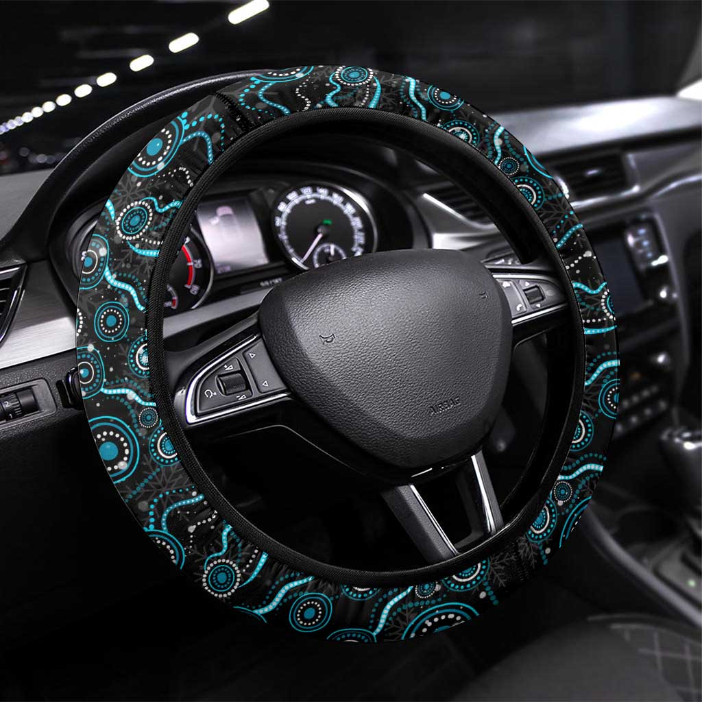Merry Christmas AFL Power Steering Wheel Cover Aboriginal Santa Football Mascot