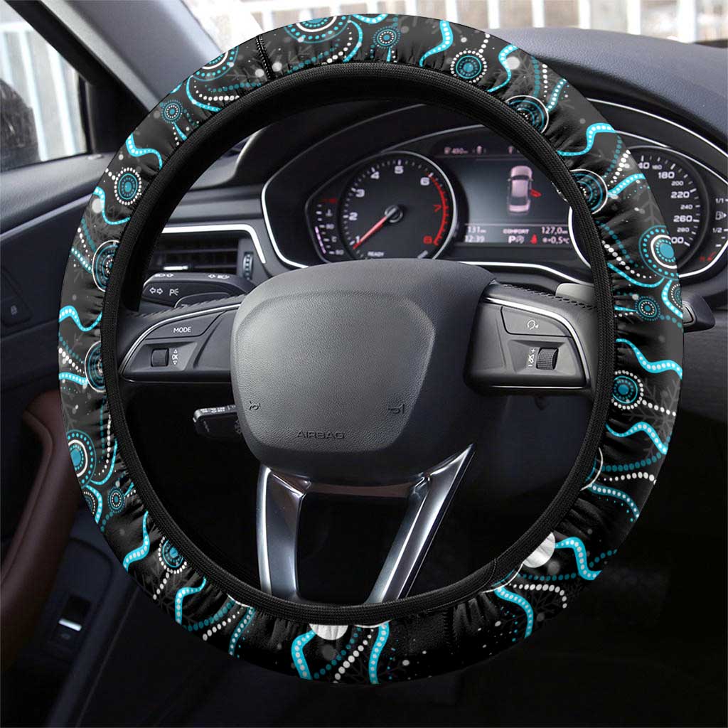 Merry Christmas AFL Power Steering Wheel Cover Aboriginal Santa Football Mascot