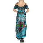 Merry Christmas AFL Power Summer Maxi Dress Aboriginal Santa Football Mascot