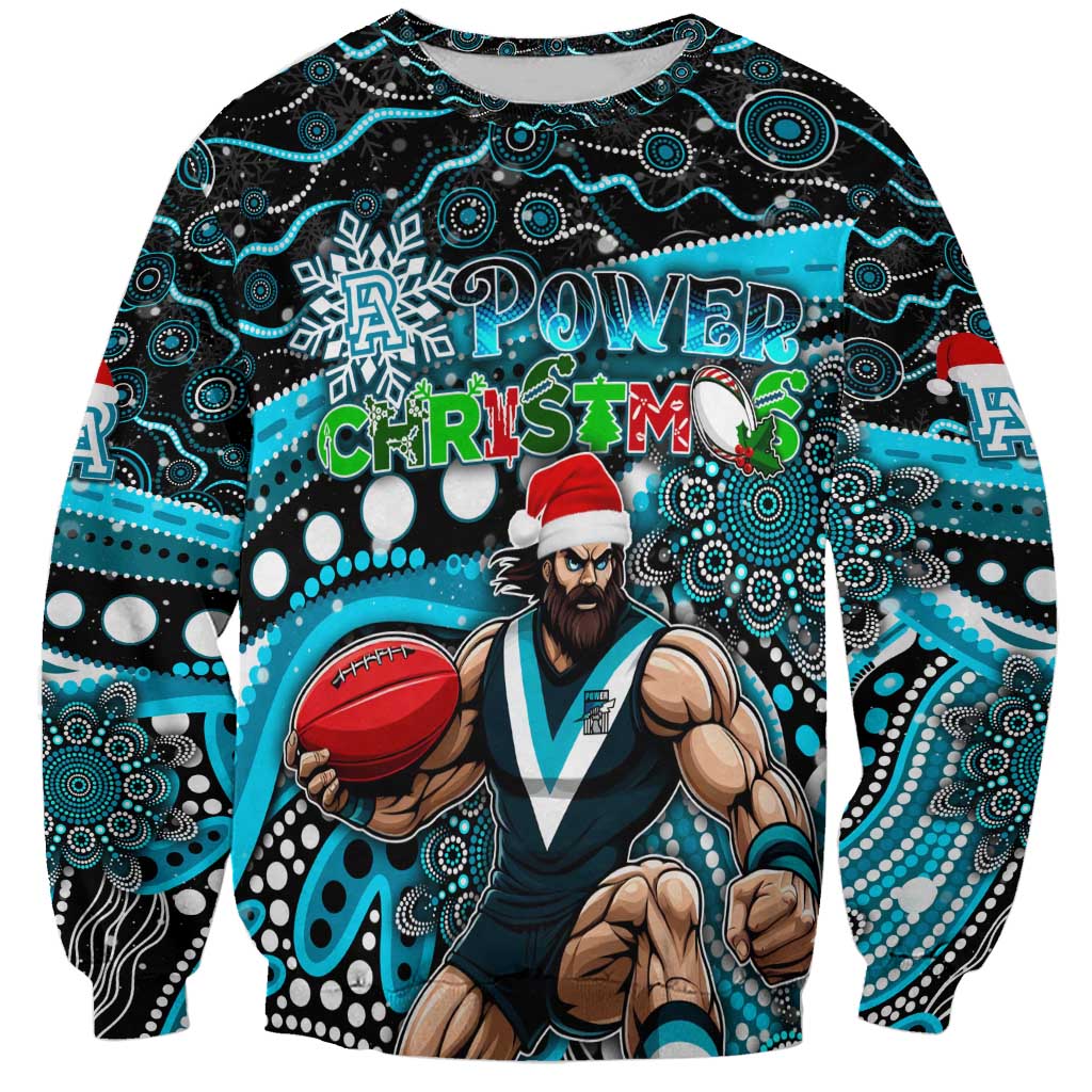 Merry Christmas AFL Power Sweatshirt Aboriginal Santa Football Mascot