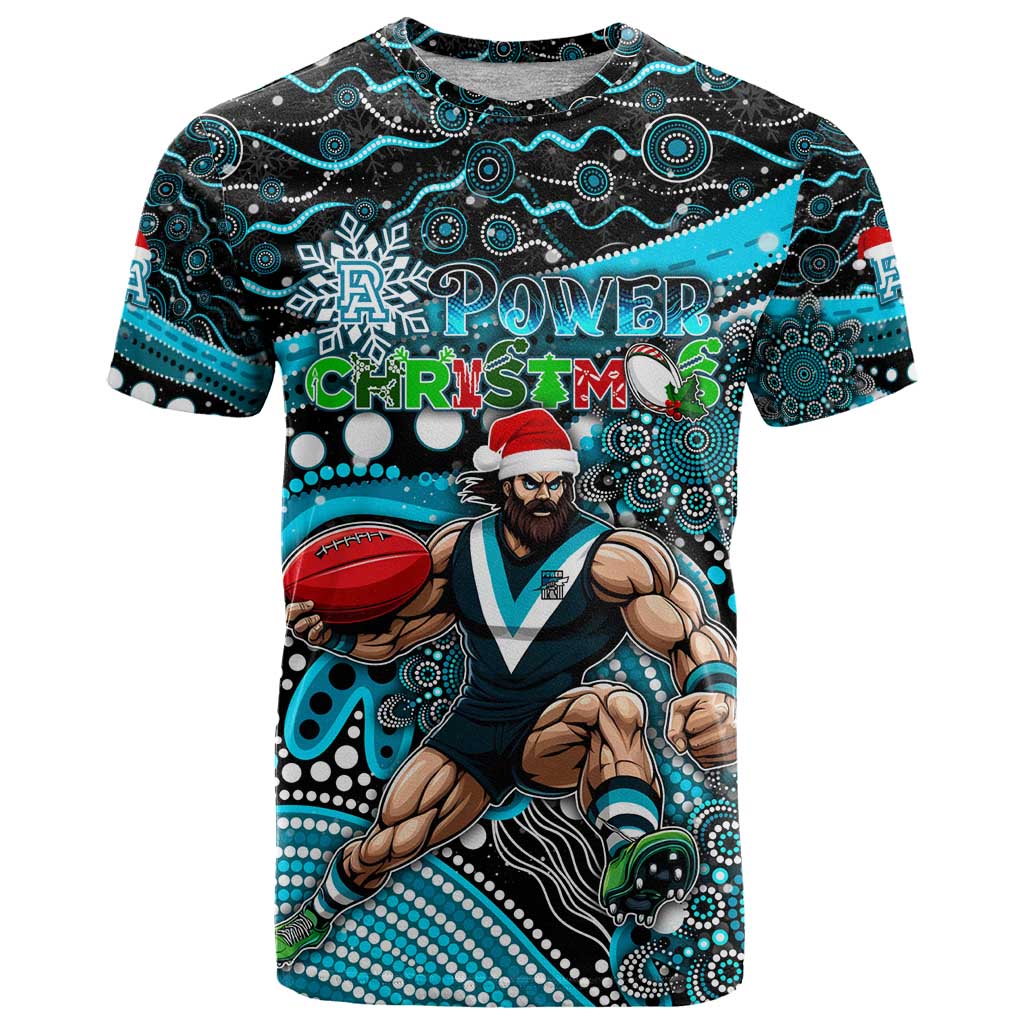 Merry Christmas AFL Power T Shirt Aboriginal Santa Football Mascot