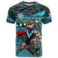 Merry Christmas AFL Power T Shirt Aboriginal Santa Football Mascot