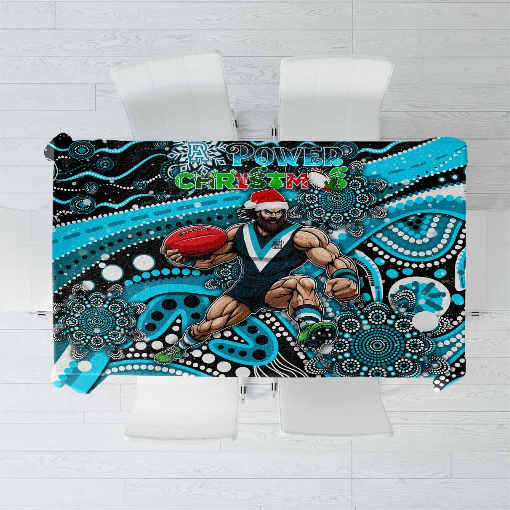 Merry Christmas AFL Power Tablecloth Aboriginal Santa Football Mascot