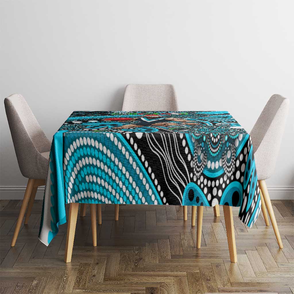 Merry Christmas AFL Power Tablecloth Aboriginal Santa Football Mascot