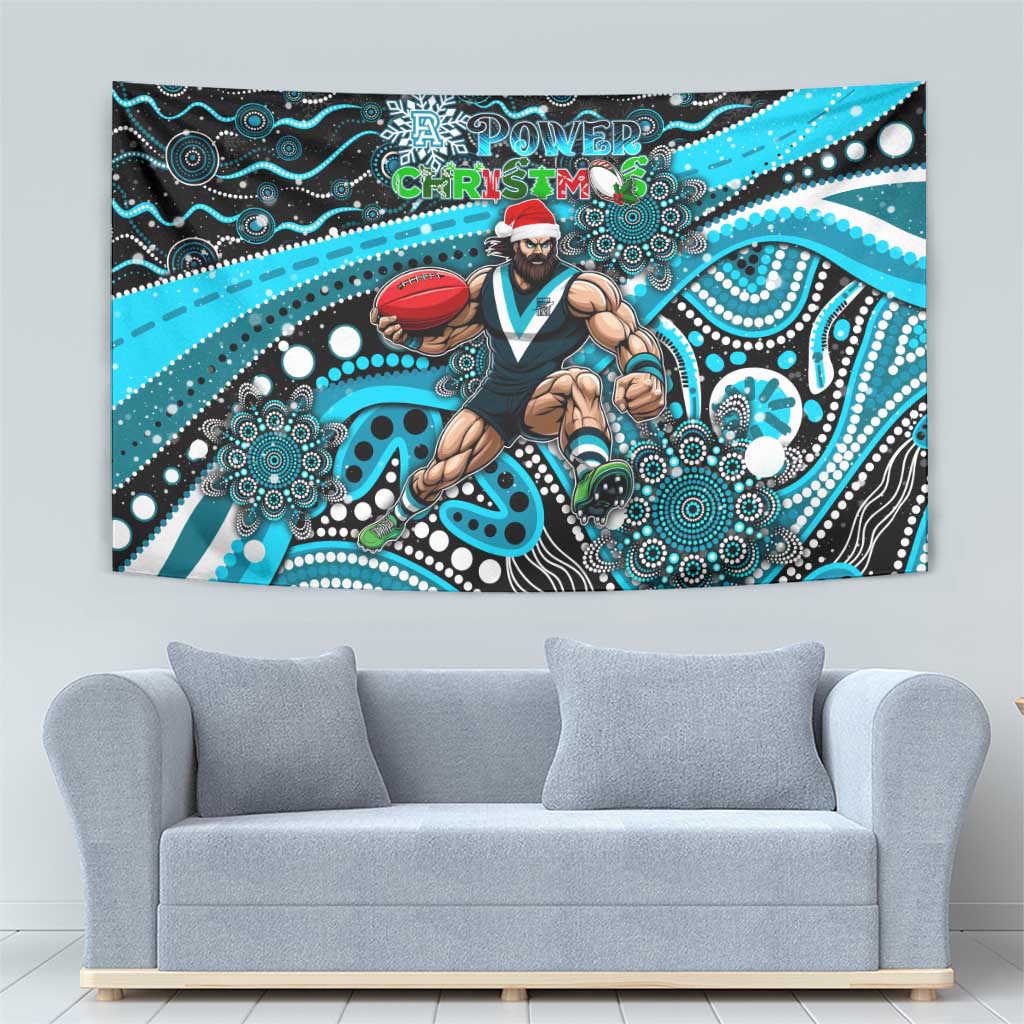 Merry Christmas AFL Power Tapestry Aboriginal Santa Football Mascot