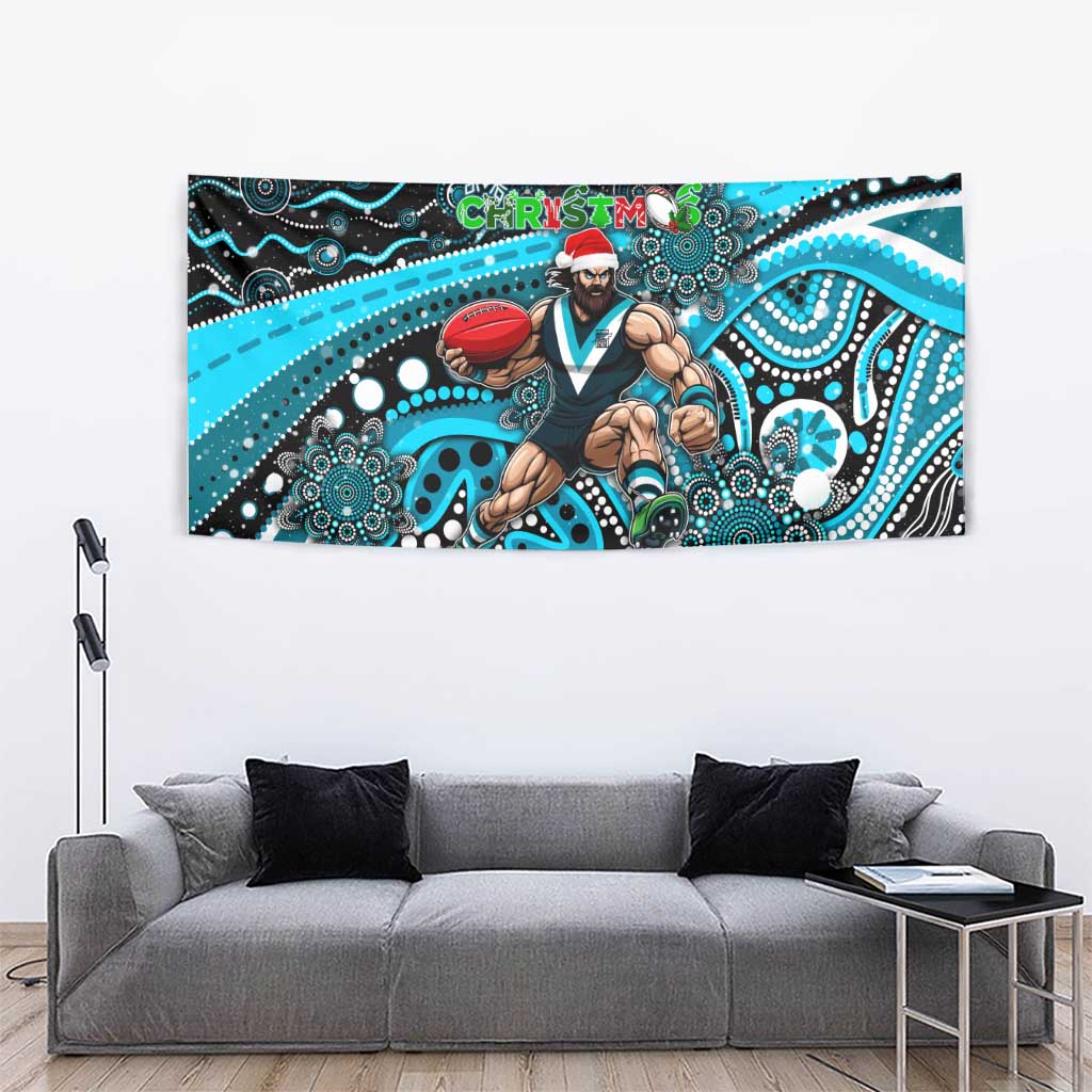 Merry Christmas AFL Power Tapestry Aboriginal Santa Football Mascot