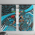 Merry Christmas AFL Power Window Curtain Aboriginal Santa Football Mascot