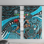Merry Christmas AFL Power Window Curtain Aboriginal Santa Football Mascot