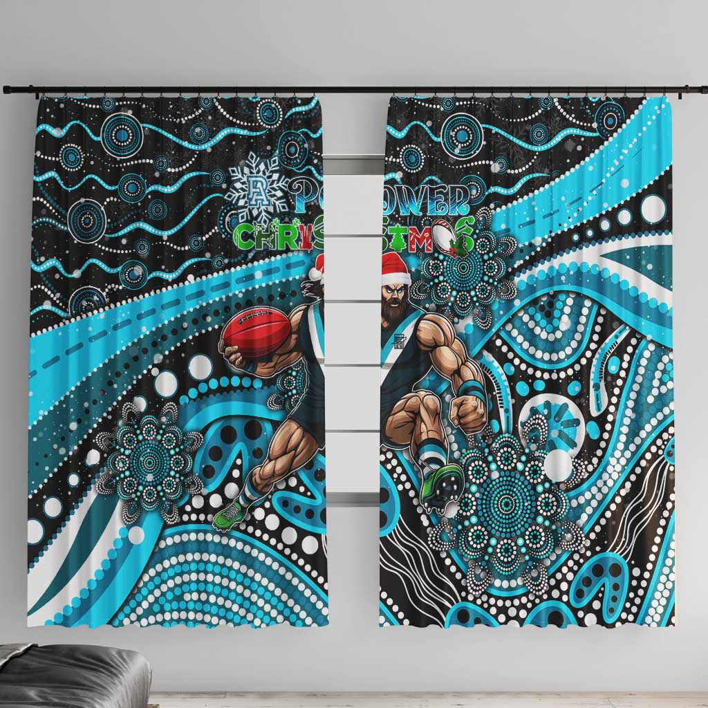 Merry Christmas AFL Power Window Curtain Aboriginal Santa Football Mascot