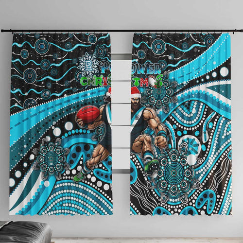 Merry Christmas AFL Power Window Curtain Aboriginal Santa Football Mascot