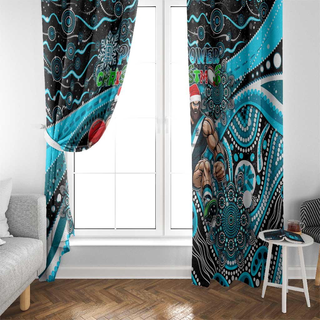 Merry Christmas AFL Power Window Curtain Aboriginal Santa Football Mascot